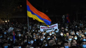 Protesto em Erevã, na Armênia
